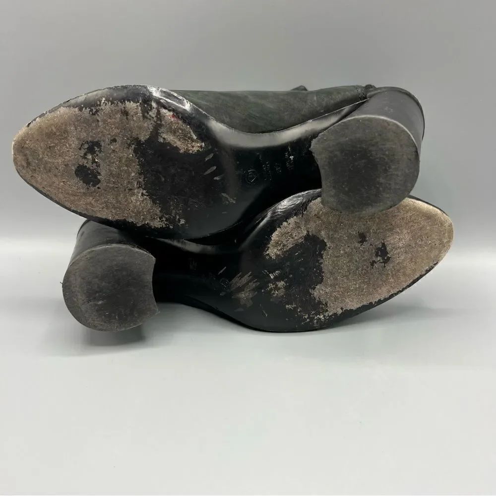 3.1 Phillip Lim Drum Slingback Booties Black Leather Stripe Block Heel Women’s